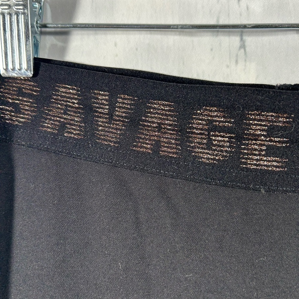 Savage x Fenty High Rise Womens Black Forever Savage Jersey Leggings Logo Sz M - Picture 10 of 12
